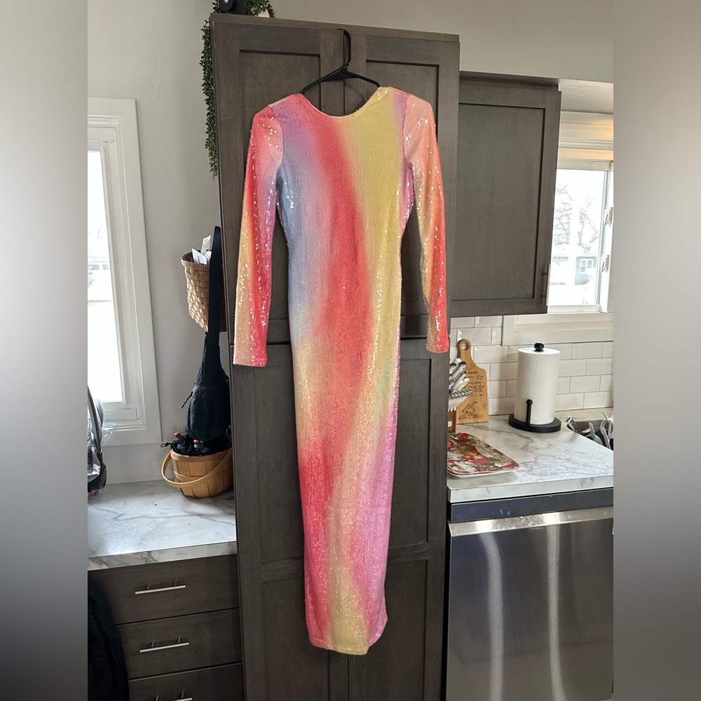 Multi colored sequin dress from fashion nova!